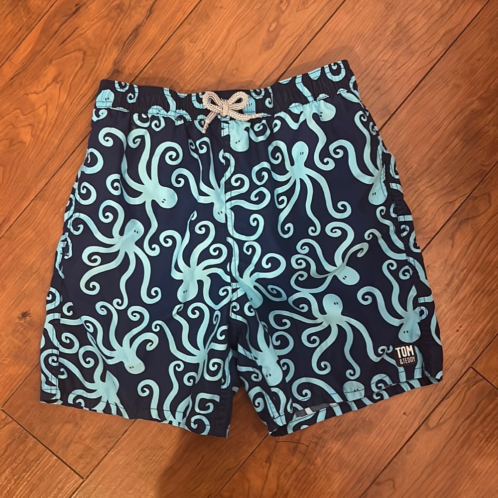 Tom & Teddy Boys size 11/12 Octopus swim trunks